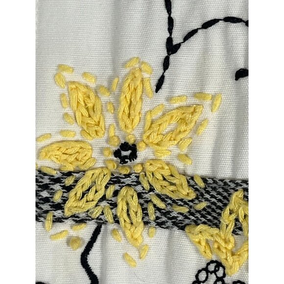 Koret Francisca Floral Jacket L White Full Zip Embroidery Checks Retro Classic - Picture 6 of 14